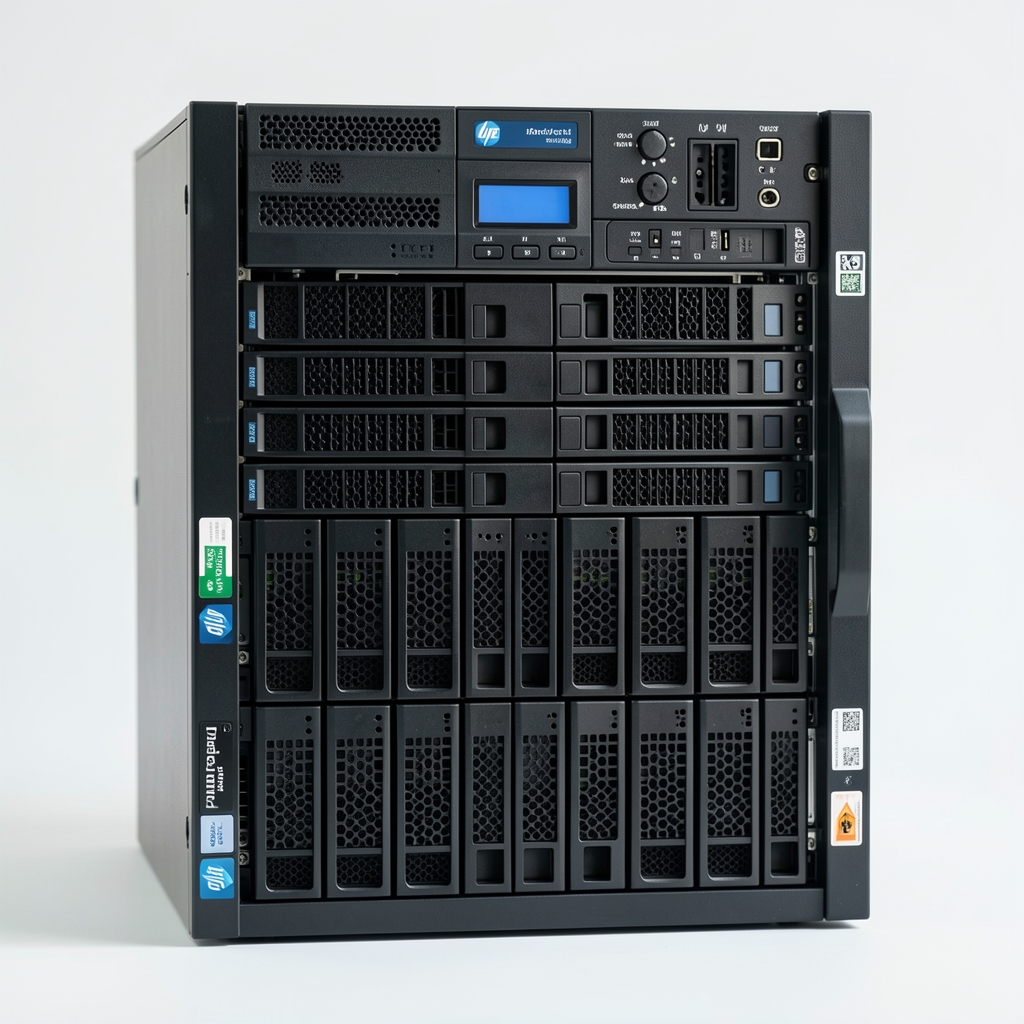 HPE ProLiant DL380 Gen11 2U rack server with front panel drive bays and LCD display