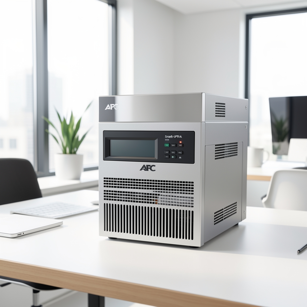 APC Smart-UPS 3000VA rack-mount UPS unit with LCD display and battery backup in silver and black finish